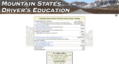 Desktop Screenshot of mountainstatesdriverseducation.com